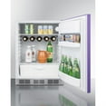 thumbnail image 3 of Undercounter 24 Inches all-refrigerator for residential use with lavender purple door, stainless steel handle, and white cabinet, 3 of 5
