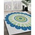 thumbnail image 2 of Ahgly Company Indoor Square Patterned Steel Blue Novelty Area Rugs, 4' Square, 2 of 6