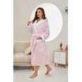 thumbnail image 3 of U2SKIIN Womens Fleece Hooded Robes, Long Plush Soft Thicker Fluffy Bathrobes,(Light Pink,2XL-3XL), 3 of 5