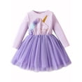 thumbnail image 2 of WIBACKER 2-7T Toddler Girls' Long Sleeve Tulle Dress Fall Winter Christmas Dresses - Unicorn, 2 of 4