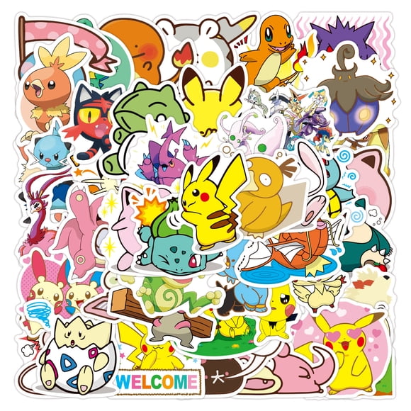53pcs stickers stickers - Pokemon - Cartoon multicolour-B