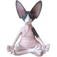 thumbnail image 1 of SM Rustic Pink Cat Yoga Pose Resin Statuette, 1 of 5