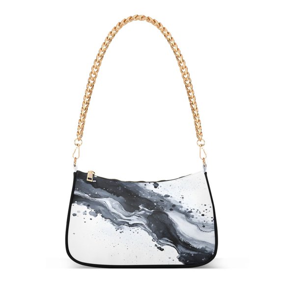 Ryvnso Splash Art Pattern Womens Chain Shoulder Bag Tote Handbags Clutch Hobo Purse with Zipper for Travel