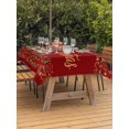thumbnail image 2 of Outdoor Tablecloth with Umbrella Hole and Zipper, Christmas Rectangle Table Cloth 60x102 Inch Waterproof Tablecloth, Modern Winter Xmas Trees Gifts Red Picnic Table Cover for Patio Camping, 2 of 7