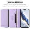 thumbnail image 3 of Magnetic Phone Case For iPhone 16 6.1-inch with RFID Blocking,Magnetic Closure,Card Slots,Cash Slot,Kickstand,Shockproof Flip Folio Protective Phone Case,Purple,For iPhone 16, 3 of 10