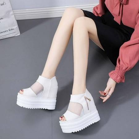 

Women s Summer Fish Mouth Sandals Breathable Thick-soled Mesh Shoes Roman Shoes