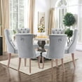 thumbnail image 3 of Foredo Elegant Velvet Dining Chairs Set of 2, Upholstered Dining Chairs with Button Tufted Back and Solid Wood Legs, Side Chairs for Dining Room Living Room, Light Gray, 3 of 7