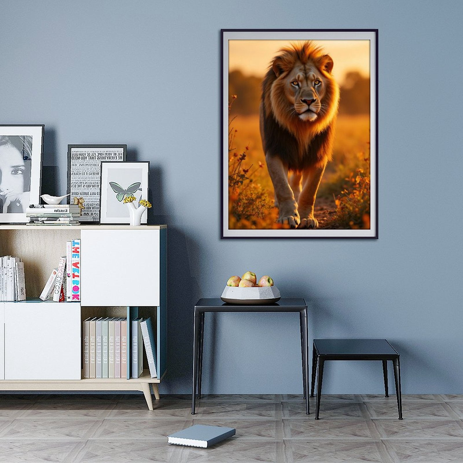 Diamond Art Kits for Adults - 5d Majestic Lion In Golden Light Diamond Painting for Adults, Diamond Art for Adults Beginners, Diamond Painting Kits for Adults for Home Wall Decor
