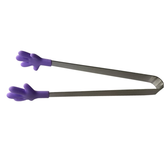Huayishang Cooking Utensils Silicone Mini Clip Stainless Steel Silicone Sugar Cube Clip Food Clip Ice Clip Purple, Kitchen Essentials Clearance Sale Purple
