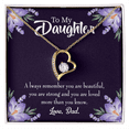 thumbnail image 4 of To My Daughter Dad's Beautiful Daughter Forever Necklace w Message Card, 4 of 20