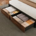 thumbnail image 3 of Fastroby King Bed Frame with Storage Headboard & Drawers, Farmhouse Style, No Box Spring Needed, Brown, 3 of 9