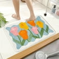thumbnail image 4 of Hiroekza Floral Bathroom Rugs Non Slip Washable Bath Mat 40x60cm - Super Soft, Quick Dry, Anti Mold, Cloud Comfort for Bathroom Floor, Tub and Shower, 4 of 6
