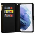 thumbnail image 6 of SaniMore for Samsung Galaxy S23 Ultra Star Laser Engraving Case, Magnetic Flip Zipper Wallet Cover Support Wrist Strap Card Slot & Kickstand Shockproof Protective Shell for Girls Ladies, Black, 6 of 8