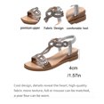 thumbnail image 5 of Rokment Women's Retro Indian Sparkling Rhinestones Wedge Dressy Slingback Sandals for Bride Wedding 2026 Beach Boho Mid Heels Elastic Ankle Strap Dress Summer Shoes Comfortable Silver Size 8.5, 5 of 7