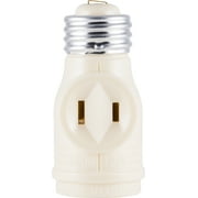 GE 2-Outlet Polarized Light Socket Adapter, Ivory - 54178