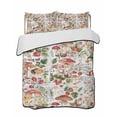 thumbnail image 2 of Mushroom Full Size Down Alternative Comforter, Lightweight Comforter Quilt Bedding Set with Pillow Shams Pastoral Summer Botanical Watercolor Vintage All Seasons Bed Comforter Duvet Insert 78"x90", 2 of 7