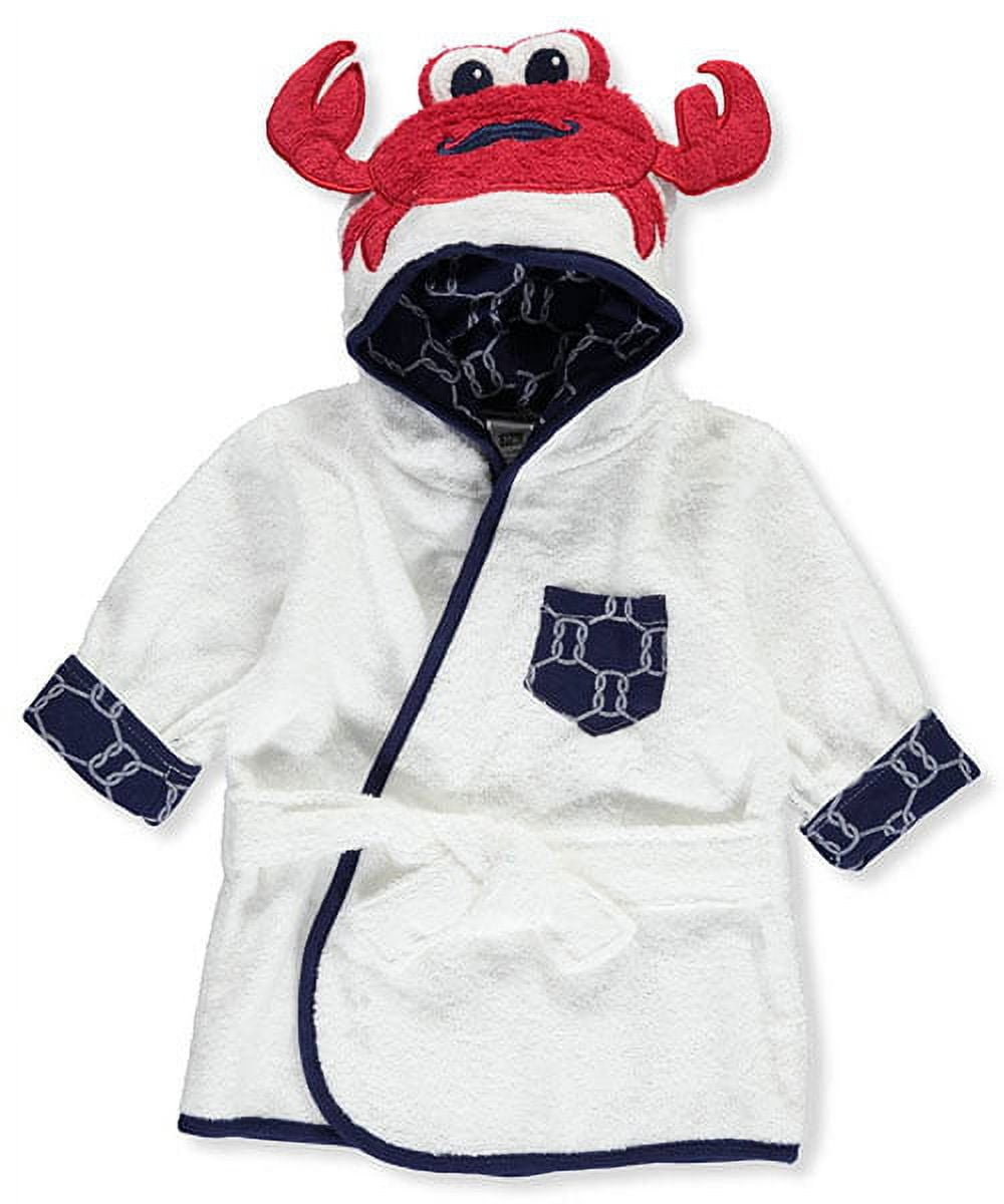Hudson Baby Infant Boy Cotton Animal Face Bathrobe, Mr. Crab, 0-9 Months
