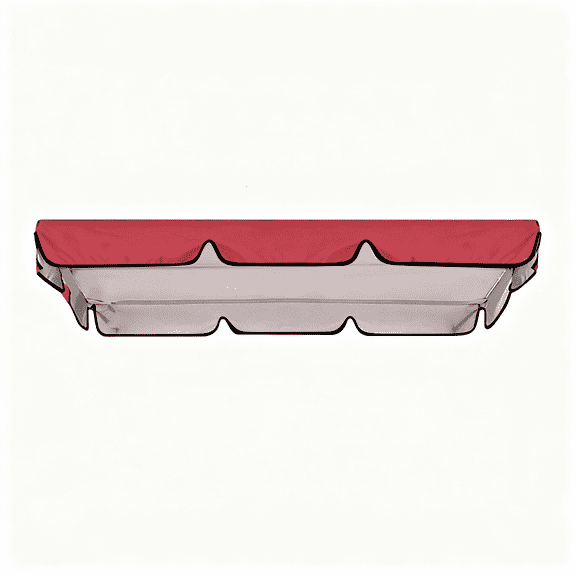 MISSMILE Thicker Swing Seat Canopy Replacement 3 Seater 78X50 Inch Rainproof Windproof Heavy Duty Rip Proof Outdoor Furniture Cover Red