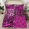 thumbnail image 2 of Manfei Zebra Stripes Pattern Twin Sheet Sets,Wild Animal Twin Fitted Sheet,Leopard Cheetah Print Flat Sheet For Girls Kids,Breathable Home Decor,3-Piece, 2 of 7