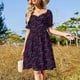 thumbnail image 3 of Vestido de manga corta con pintura de salpicaduras de magenta y violeta vestidos de fiesta vestido de noche para mujer 2025, 3 of 7