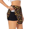 thumbnail image 2 of Bixox Women's Burger Fries pattern 2 in 1 Running Shorts - Lightweight Athletic Workout Gym Yoga Shorts Liner with Pockets -, 2 of 7