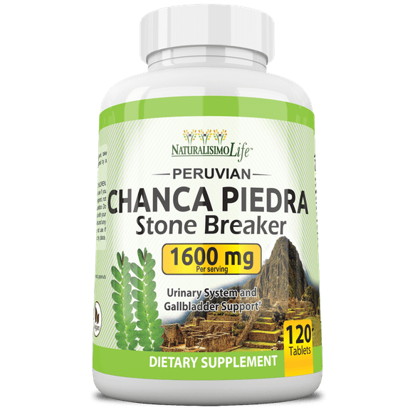 Chanca Piedra 1600 mg per Serving – 120 Tablets - Peruvian Chanca Piedra