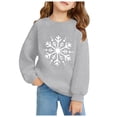 thumbnail image 2 of Mrzhqd Toddler Girls Hoodies Sweatshirts Size 3-4 Years Christmas Snowflake Printed Warm Crewneck Sweatershirt For Christmas Kids Pullover Long Sleeve Long Sleeve Cute Print Girl Tops Grey, 2 of 3