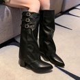 thumbnail image 5 of Wowcloth Women's Fashion Boots with Metal Buckle Decorations, Comfortable Mid-Calf & Knee-High Styles, Edgy Casual Footwear for Fall/Winter and Everyday Wear, 5 of 9