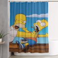 thumbnail image 1 of Cortina de ducha de Los Simpsons con diseño de dibujos animados, con 12 ganchos, impermeable, lavable, de poliéster, para decoración del baño, 60 x 72 pulgadas, de plástico, 1 of 8