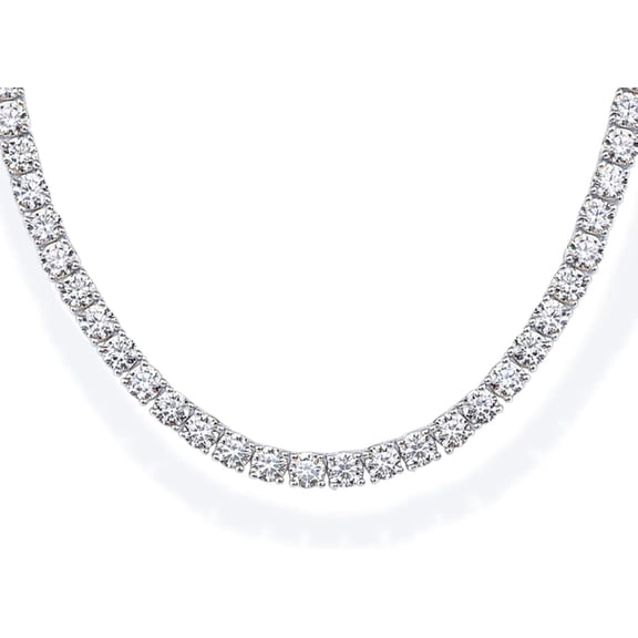 Leander 14K Gold Plated 3mm Simulated Diamond Tennis Necklace for Women | Tennis Chain | Chunky Long Gold Necklace for Women| Sizes 15" and 18"