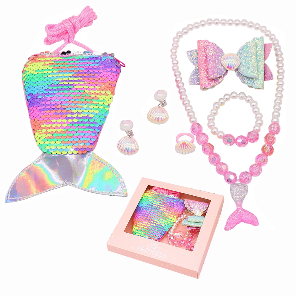 Hot Movie Barbie Costume Pink Shell Earrings Bracelet Necklace Set for  Women Halloween Party Children Girls Jewelry Cosplay - AliExpress