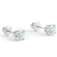 thumbnail image 2 of Pompeii 1 1/4ct 14K White Round Cut Certified Diamond Studs Earrings Screw Back, 2 of 5