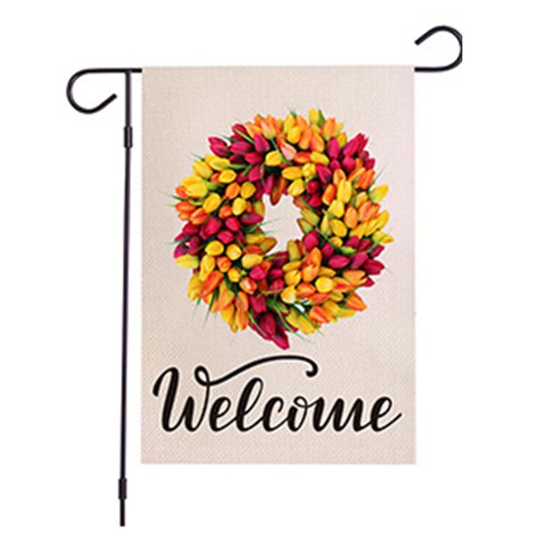 Garland Small Garden Banner Vertical Farmhouse Verano Arpillera Patio Decoración al aire libre Adepaton CPB-US-DYP58-1