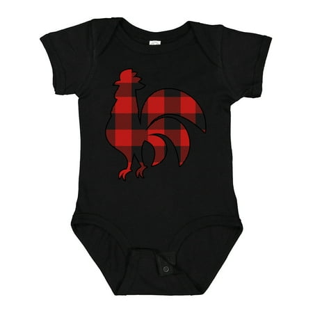 

Inktastic Rooster Silhouette Plaid Gift Baby Boy or Baby Girl Bodysuit