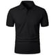 thumbnail image 4 of Camisetas Elvqul Hombre Casuales Negro Deportivas Manga Corta Liso Solapa, 4 of 4