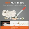 thumbnail image 3 of VEVOR Rope Puller, 3/4 Ton (1,653 lbs) Pulling Capacity, with 100' of 0.6" dia. Rope, 2 Hook, Come Along Winch, Heavy Duty Ratchet Power Puller Tool for Moving Boats, Securing Items, Transporting Logs, 3 of 9