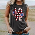thumbnail image 4 of Graphic Tank Tops, Summer 2024 Sleeveless 4th of July Shirts Women Crew Neck Casual Flag Sunflower Print Tanks (XL, Dark Gray 14), 4 of 4