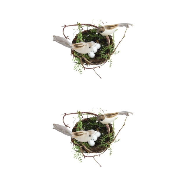 Injueey Artificial Bird Nest with Eggs Photo Props for Thanksgiving Decoration 2piezas Tipo 3