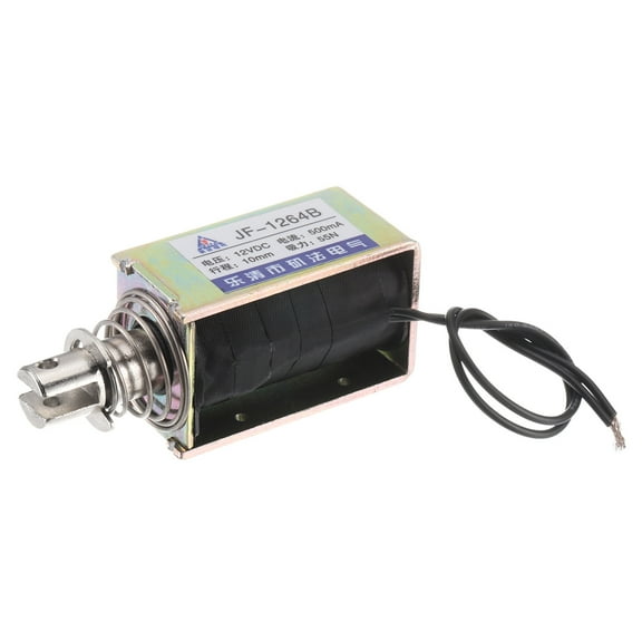 DC 12V 0.5A Solenoid Electromagnet Push Pull Type 55N 10mm Solenoid Actuator Open Frame Linear Motion JF-1264B