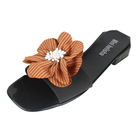 

Larisalt Beach Sandals For Women Women s Desert Kiss-Stretch Quarter Strap Sandal Flat Orange