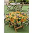 thumbnail image 5 of Outdoor Tablecloth with Umbrella Hole Zipper Saint Patrick's Day Round Tablecloth 60" Waterproof Outside Table Cloth Orange Gnomes Hat Boot Rainbow Clovers Patio Table Cover Tablecloths for Picnic, 5 of 8