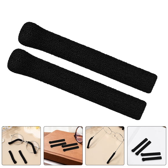 LOLIPPYY 3Pares Protectores De Goma Para Patillas De Gafas Antideslizantes Tejidos En Negro