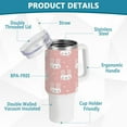 thumbnail image 4 of SKYSONIC 40 oz Cute Funny Rabbit Face Tumbler with Handle and Straw Lid, Insulated Cup Reusable Stainless Steel Water Bottle Travel Mug, 4 of 7