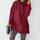 thumbnail image 4 of Pntutb mujeres Casual manga larga suelta sólido bolsillo cuello redondo medio y largo tops sudaderas con capucha blusa de mujer Pntutb Pntutb-409, 4 of 8