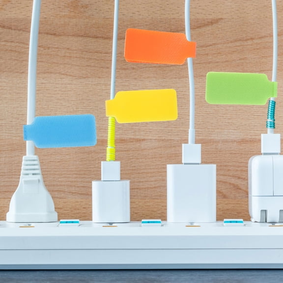 SOPOTUTU Electric Cord Identifiers Cable Labels, 50pcs Assorted Colors for Wire Organization and Easy Cable Identification