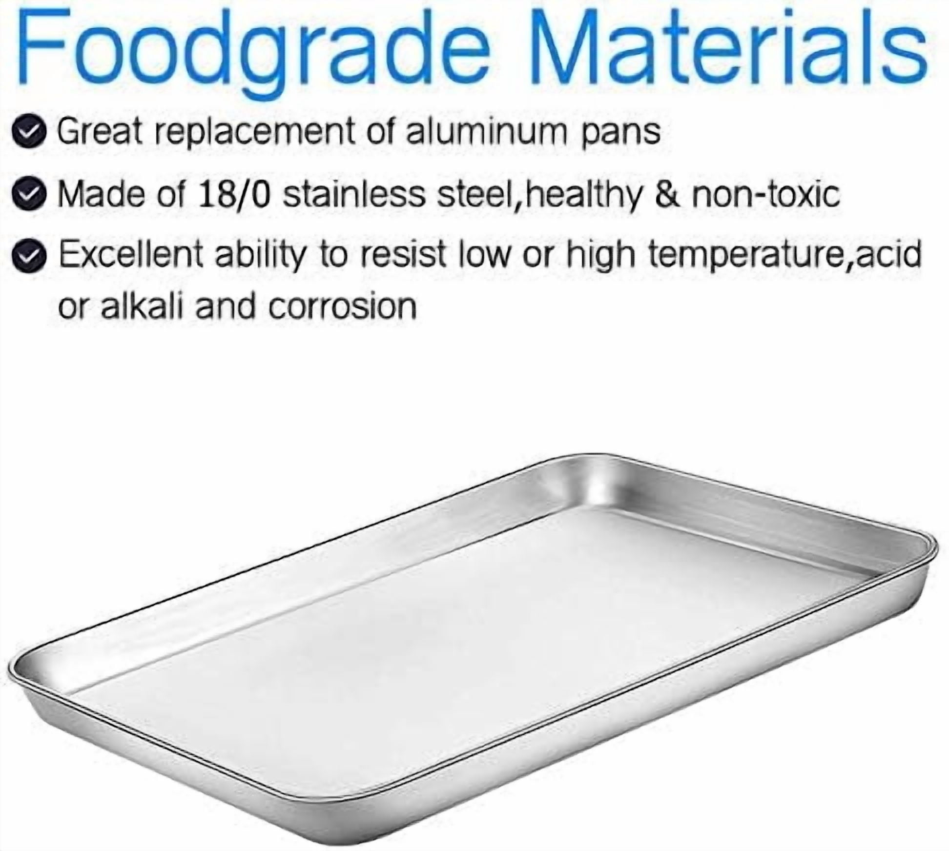 Cookie Sheet Baking Sheet,  Stainless Steel Bakeware Oven Tray, 16 inch Commercial Grade Professional Bakeware, Healthy & Non-toxic, Mirror Finish & Rustproof, Easy Clean & Dishwasher Safe