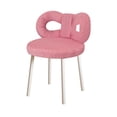 thumbnail image 2 of Tereitr Vanity Stool with Bowknot Backrest, Upholstered Makeup Chair for Bedroom and Living Room, Armless Dressing Stool with Foot Pads (Pink), 2 of 8