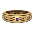 thumbnail image 4 of Wedding Bands for Men 7 MM Princess Cut Amethyst 14K Gold 0.60 CTW, 4 of 5