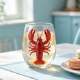 thumbnail image 4 of Cadancy Wine Glasses Stemless Sea Animal Lobster Hand Painted Glass Tumbler Drinking Cup Kitchen Bar Party Wedding Gift Home Decor Coastal Nautical Beverage, 4 of 7
