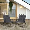 thumbnail image 2 of Outsunny Chaises Pliantes d'Extérieur, Ensemble de 2, Chaises de Camping Rembourrées, Gris, 2 of 10